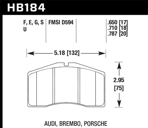 Hawk 93-95 Porsche 928 HPS 5.0 Front Brake Pads – HB184B.650