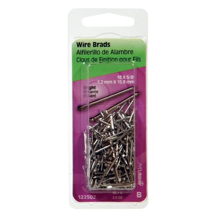 Hillman – 122502 – 18 Ga. x 5/8 in. L Bright Steel Brad Nails – 1/Pack 2 oz.