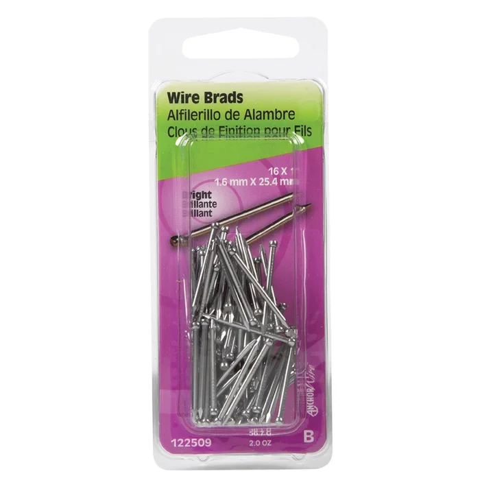Hillman – 122509 – 16 Ga. x 1 in. L Bright Steel Brad Nails – 1/Pack 2 oz.