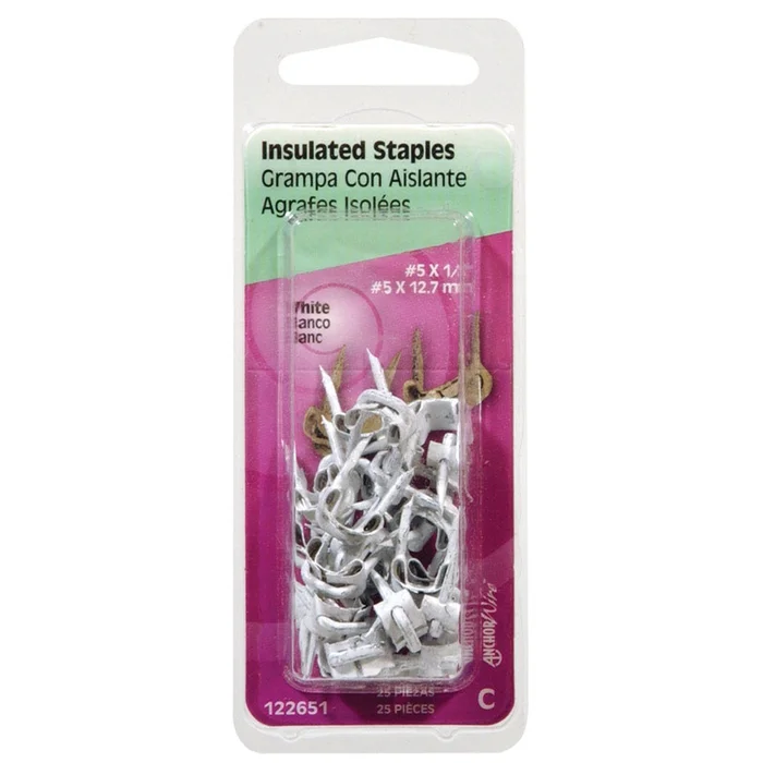 Hillman – 122651 – No. 5 x 1/2 in. L White Steel Insualted Staples 5 Ga. 25 lb.