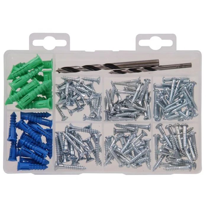 Hillman – 130250 – Steelworks M1 No.8, No.10, No.12 x Assortment in. L Phillips Blue Wood Screw and Drill Kit – 6/Pack