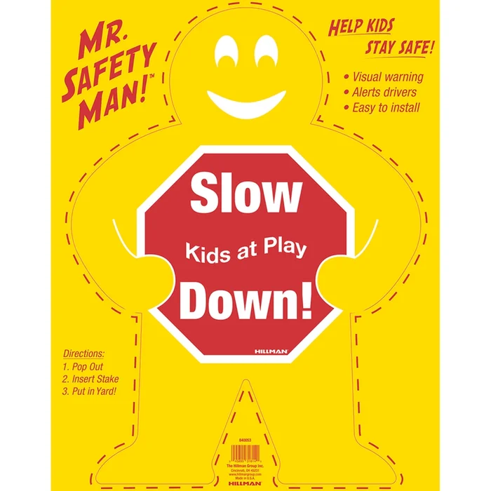 Hillman – 840053 – English Yellow Children At Play Sign 19 in. H x 24 in. W
