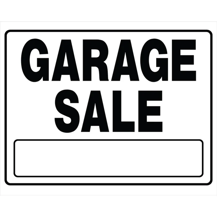 Hillman – 840058 – English White Garage Sale Sign 20 in. H x 24 in. W