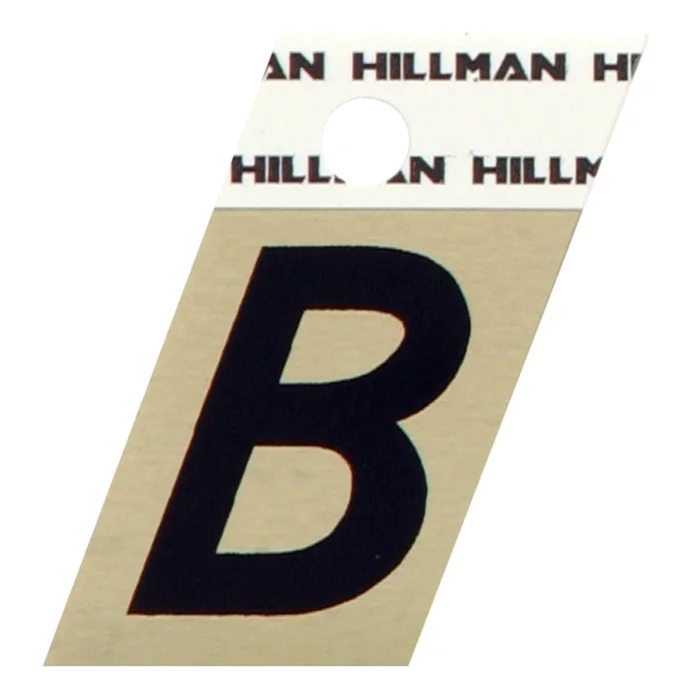 Hillman – 840496 – 1.5 in. Reflective Black Metal Self-Adhesive Letter B 1/pc.