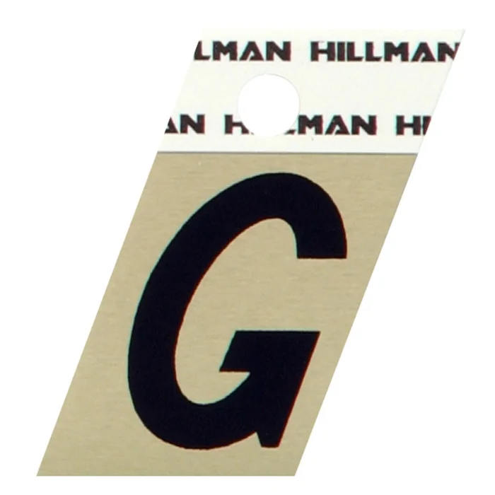 Hillman – 840506 – 1.5 in. Reflective Black Metal Self-Adhesive Letter G 1/pc.