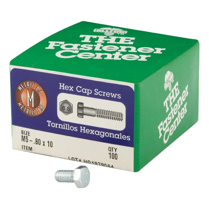 Hillman – 916152 – M5-.80 mm D X 10 mm L Heat Treated Steel Hex Head Cap Screw 100 pk