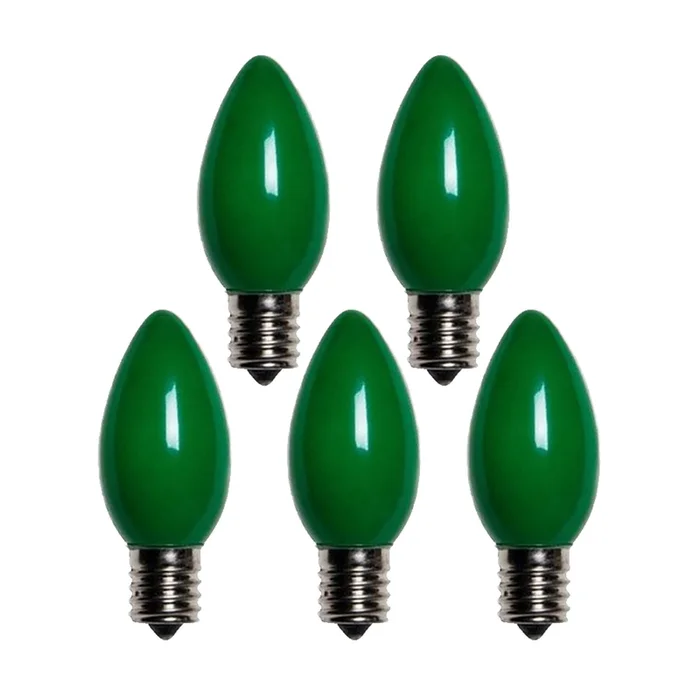Holiday Bright Lights – BU25C9-OGRA – C9 Green 25 count Christmas Light Bulbs 1 ft.