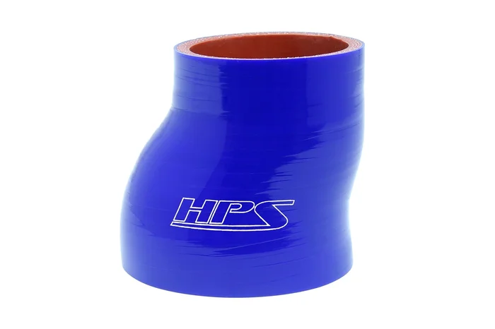 HPS 1-3/4″ – 2″ ID, 3″ Long, High Temp 4-ply Reinforced Silicone Offset Reducer Coupler Hose Blue (45mm – 51mm ID, 76mm Length)