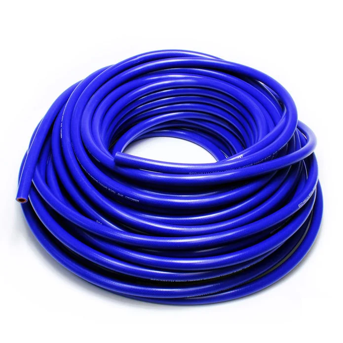 HPS 1/4″ ID blue high temp reinforced silicone heater hose tubing, 100 feet roll, Max Temperature Rating: 350F, Bend Radius: 1″