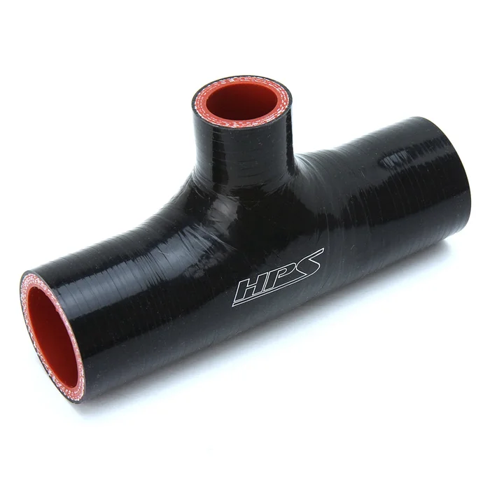 HPS 1.5″ ID, 1″ ID branch Black Silicone Coupler Coolant T Hose Tee Adapter
