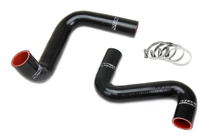 HPS Silicone Radiator Hose Kit, Nissan 1989-1998 240SX with LS Swap (LS3/LS7 water pump, 9 o’clock thermostat, SR20DET radiator), Black, 57-2060-BLK
