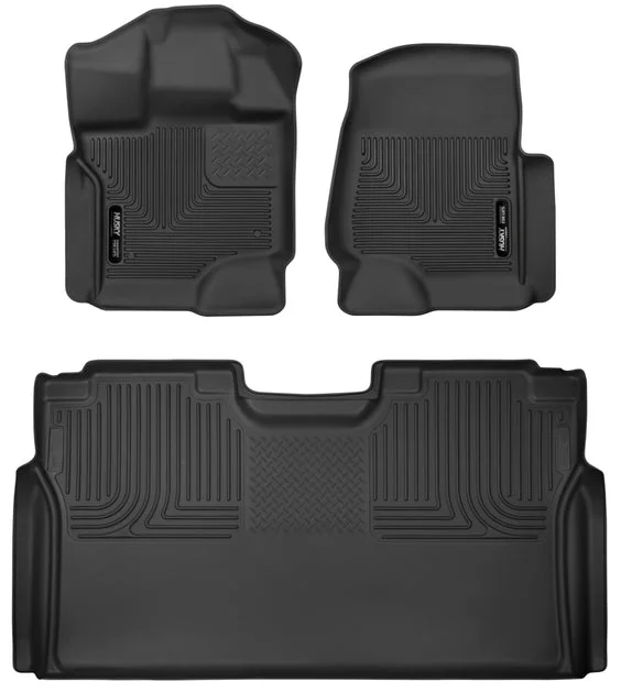 Husky Liners 15-23 Ford F-150 SuperCrew Cab X-Act Contour Front & 2nd Row Seat Floor Liners – Black
