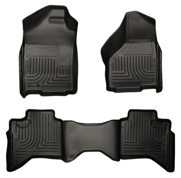 Husky Liners Front & 2nd Row Doge Ram Quad Cab (Footwell Coverage) WeatherBeater Black – 98031