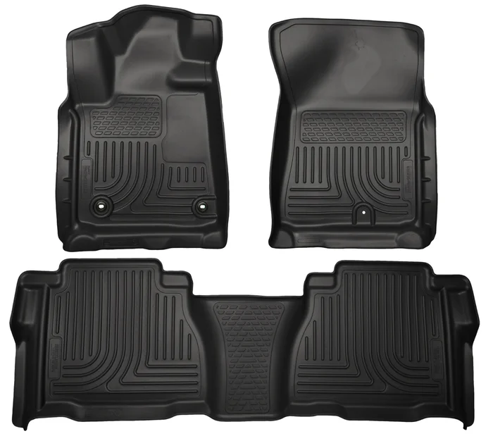 Husky Liners Front & 2nd Row Toyota Tundra W/Twist-Lock Fastener (Footwell Coverage) WeatherBeater Black – 99591