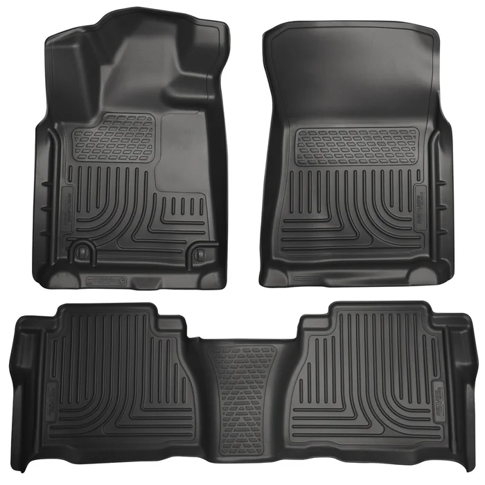 Husky Liners Front & 2nd Row Tundra Dbl/CrewMax Models (Footwell Coverage) WeatherBeater Black – 98581