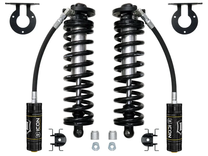 ICON 2005-2023 Ford F-250/F-350 Super Duty 4WD, 2.5-3” Lift, V.S. 2.5 Series Coilover Conversion Kit, Remote Reservoir, w/ Caster Cams