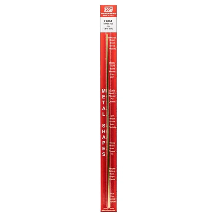 K&S – 8164 – 1/8 in. Dia. x 12 in. L Brass Rod – 1/Pack