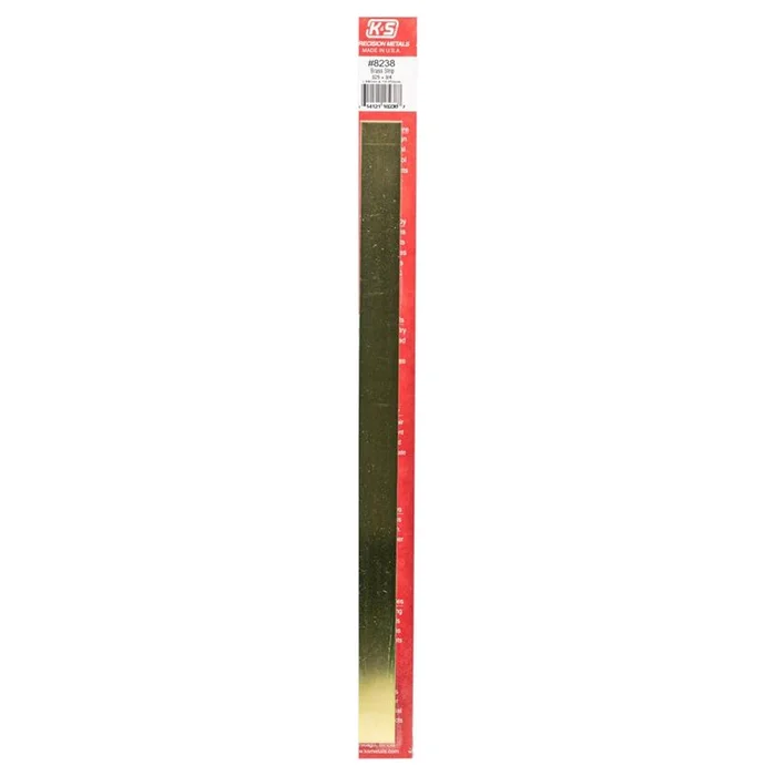 K&S – 8238 – 0.03 in. X 0.75 in. W X 12 in. L Galvanized Brass Plain Metal Strip