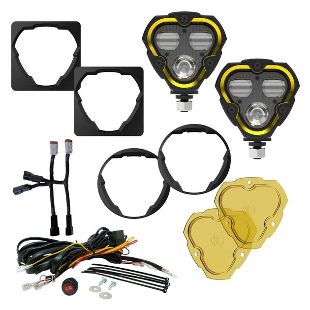 KC HiLiTES FLEX ERA 3 Dual Mode SAE Fog Lights – 2-Light Master Kit for Jeep Aftermarket Bumpers