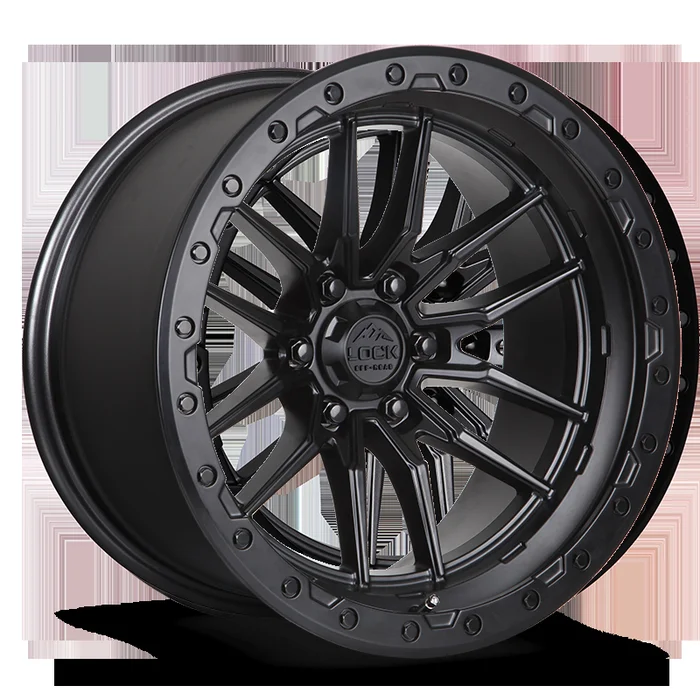 Lock Offroad Krawler 17×9 6×139.7 -12et 106.2 Matte Black w/ Matte Black Ring Wheel