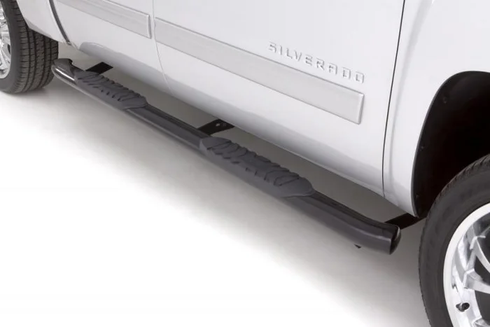 Lund 09-14 Ford F-150 SuperCrew 5in. Oval Curved Steel Nerf Bars – Black