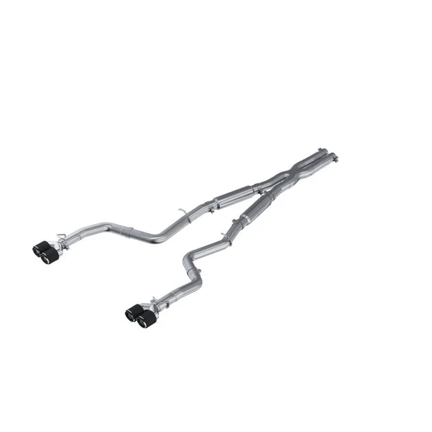 MBRP 15-16 Dodge Challenger RT 5.7L T304 SS 3in Dual Rear Cat-back CF Quad Tips – Street