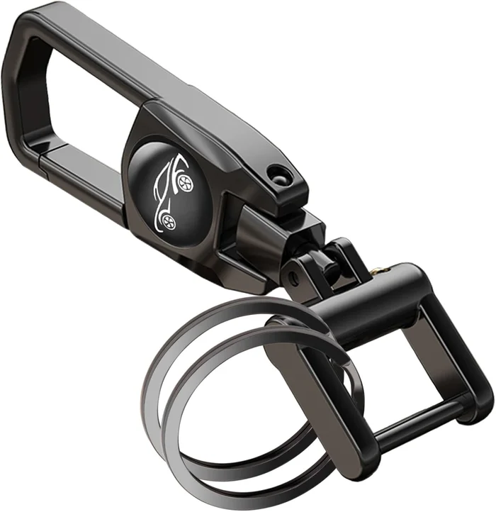 Metal Car Keyring Keychain Replacement,Car Key Chain Key Ring for Car Key Fob,Car Key Fob Accessory Men Women,Black