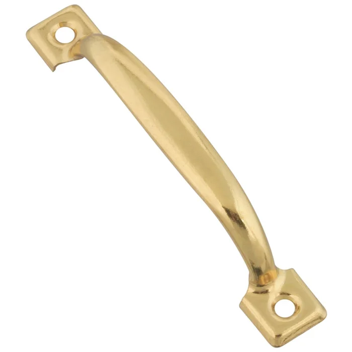 National Hardware – N117-754 – 4-3/4 in. L Brass-Plated Gold Steel Door Pull