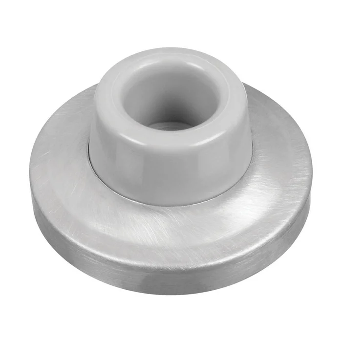 National Hardware – N215-848 – 1 in. H Solid Brass w/Rubber Bumper Chrome Silver Wall Door Stop Mounts to wall