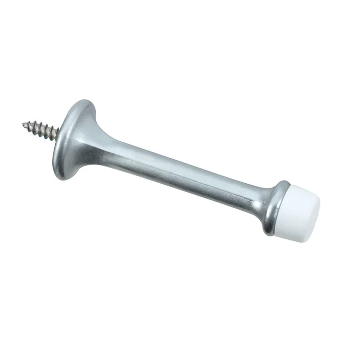 National Hardware – N273-599 – 3 in. L Zinc w/Rubber Tip Satin Chrome Silver Rigid Door Stop Mounts to wall
