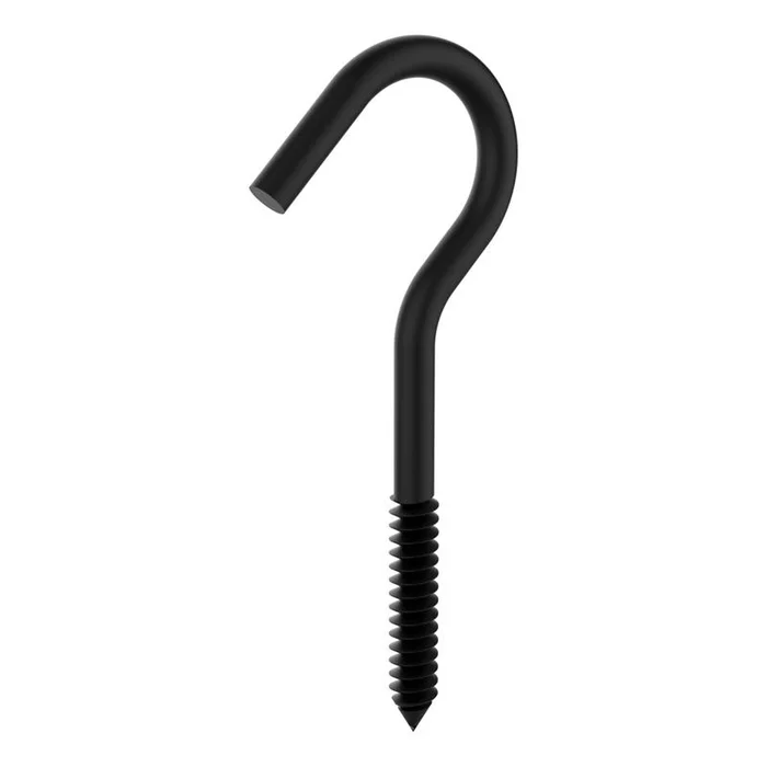 National Hardware – N820-102 – Medium Storm Shine Black Steel 4-1/4 in. L Screw Hook 60 lb 1 pk