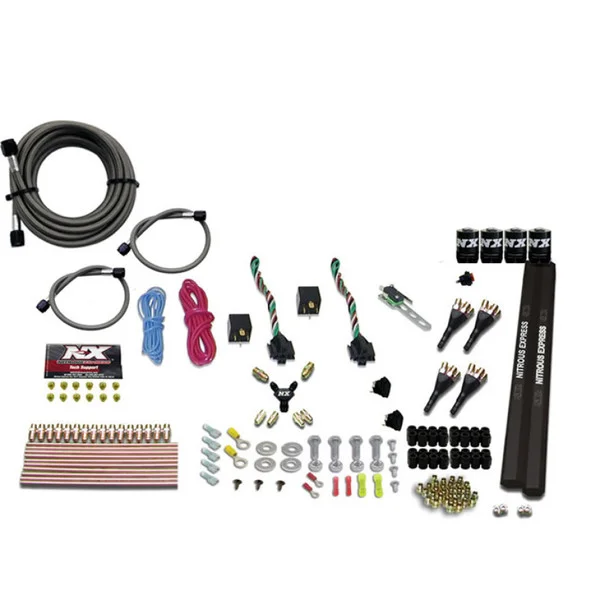 Nitrous Express 4 Cyl SX2 Nozzle Nitrous Kit (100-300HP x 2) w/o Bottle – 90094-00