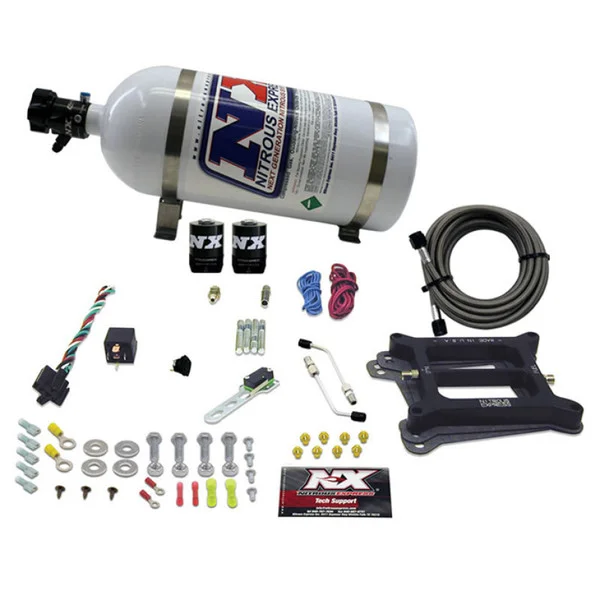 Nitrous Express 4150 4-BBL/Alcohol Nitrous Kit (100-500HP) w/10lb Bottle – 50045-10