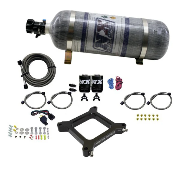Nitrous Express 4150 Assassin Plate Pro Power Nitrous Kit (100-500HP) w/12lb Bottle – 67540-12