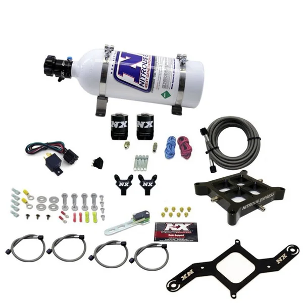 Nitrous Express 4150 Billet Crossbar Pro-Power Nitrous Kit (100-500HP) w/5lb Bottle – 60542-05