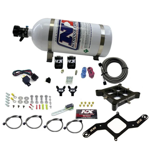 Nitrous Express 4150 Billet Crossbar Stage 6 Nitrous Kit (50-300HP) w/10lb Bottle – 60042-10