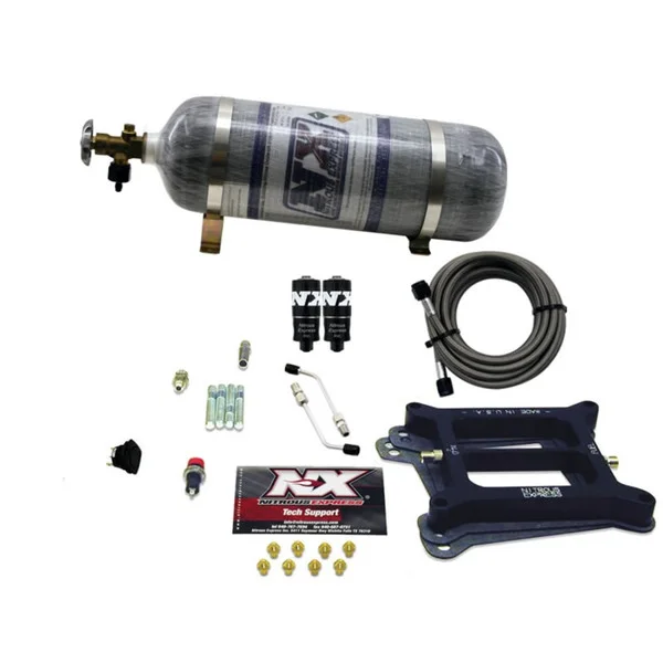 Nitrous Express 4150 Hitman 4-BBL Nitrous Kit (100-200HP) w/Composite Bottle – 40040-12