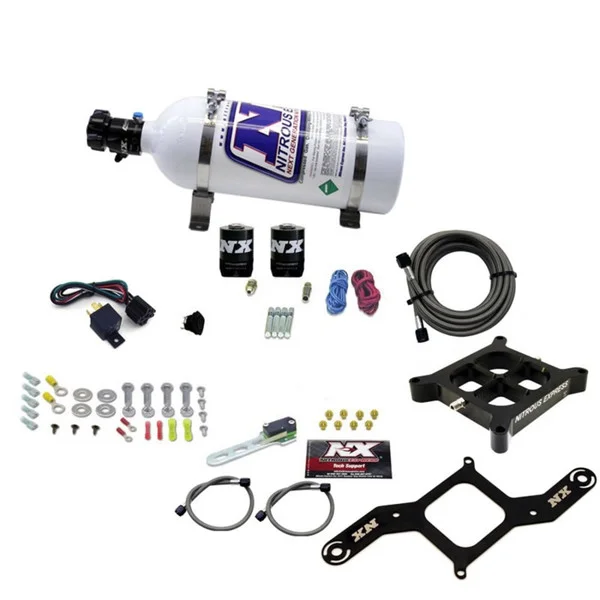 Nitrous Express 4150 Single Entry Crossbar Nitrous Plate Kit Pro-Power (100-500HP) w/5lb Bottle – 63540-05