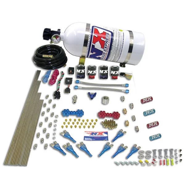 Nitrous Express Street Shark Gas 4 Solenoids Nitrous Kit (100-150-250HP) w/Composite Bottle – 90100-12