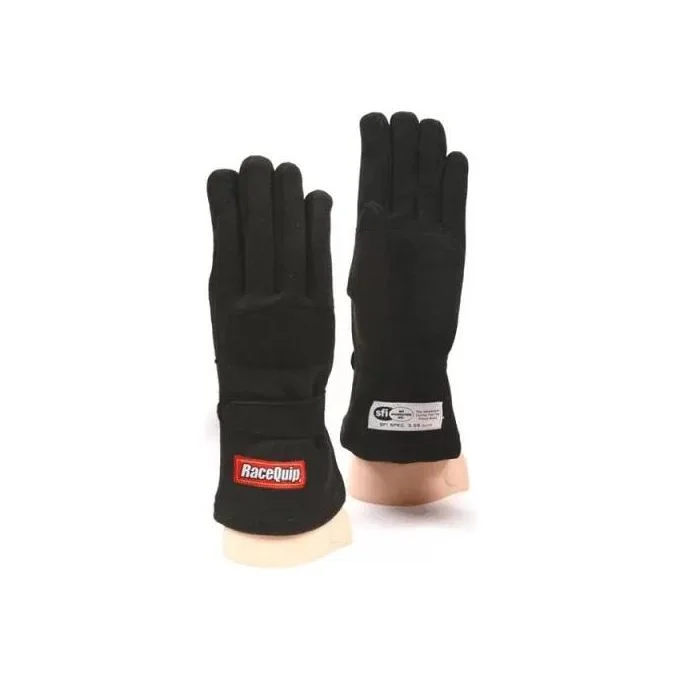 RaceQuip Black 2-Layer SFI-5 Glove – Small – 355002