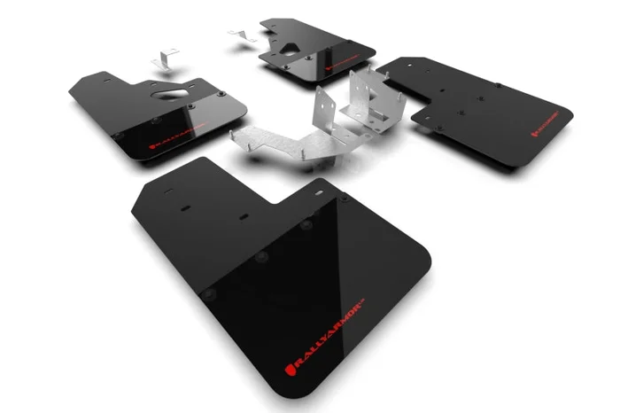 Rally Armor 21-22 Ford Bronco (Plstc Bmpr + RR – NO Rptr/Sprt) Blk Mud Flap w/Red Logo