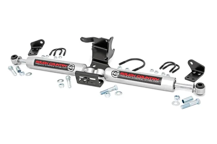 Rough Country 87304 N3 Steering Stabilizer | Dual | 2.5-8 Inch Lift | Jeep Gladiator JT/Wrangler JL (18-25)