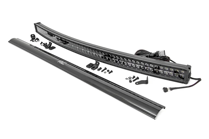 Rough Country Black Series LED Light Bar, 54 in., Curved, Dual Row, w/ White DRL – 72954BD