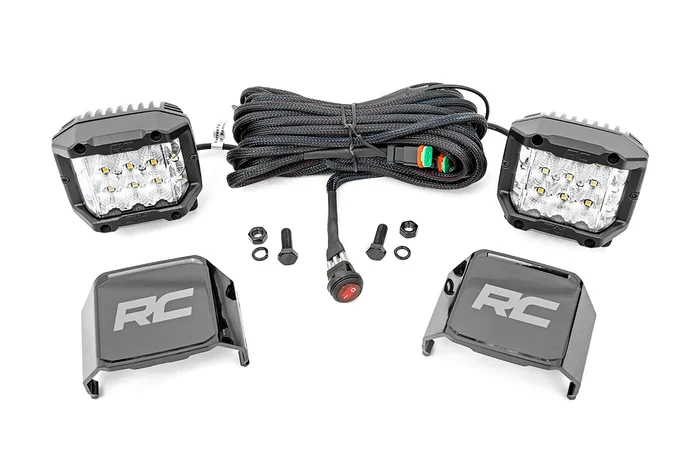 Rough Country Chrome Series LED Light Pair, 3 in., Wide – 70904