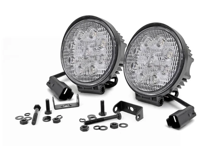 Rough Country Chrome Series LED Light Pair, 4 in., Round – 70804