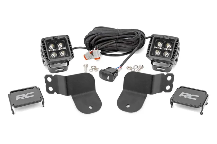 Rough Country LED Light Cage Mount, 2 in., Pair, w/ White DRL for Polaris General 16-22 – 93025