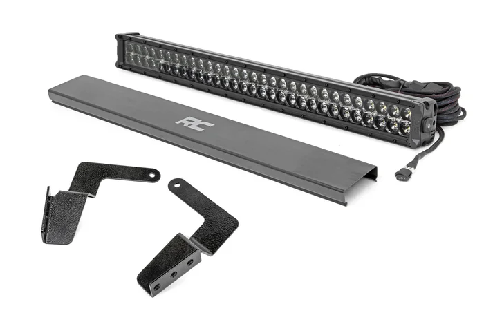 Rough Country LED Light Kit, Bumper Mount, Black, 30 in., Dual Row, w/ White DRL for Toyota FJ Cruiser 07-14 – 70652DRL