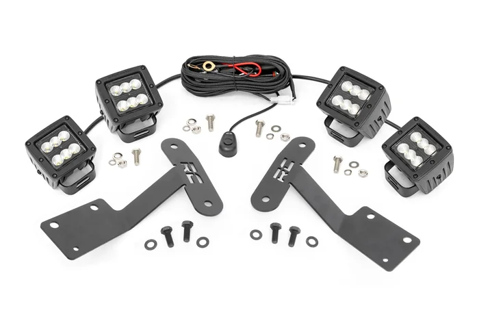 Rough Country LED Light Kit, Ditch Mount, Dual, Black, 2 in., Pair, Flood for Toyota Tundra 14-18 – 70836