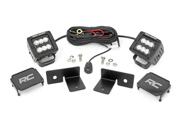 Rough Country LED Light Under Bed Mount, 2 in., Pair, Spot for Polaris General 18-22 – 93031