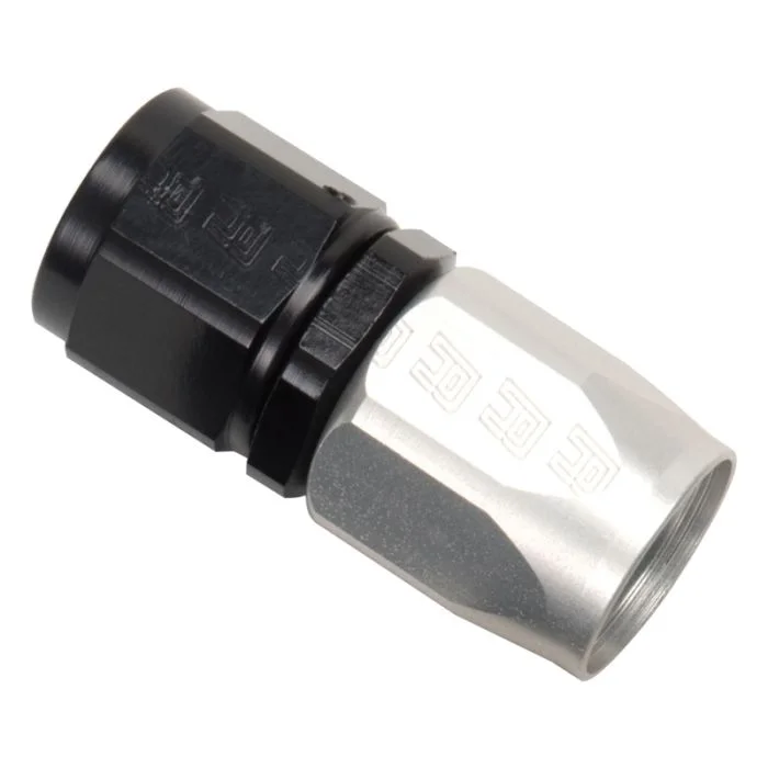 Russell Performance -6 AN Black/Silver Straight Full Flow Hose End – 610023